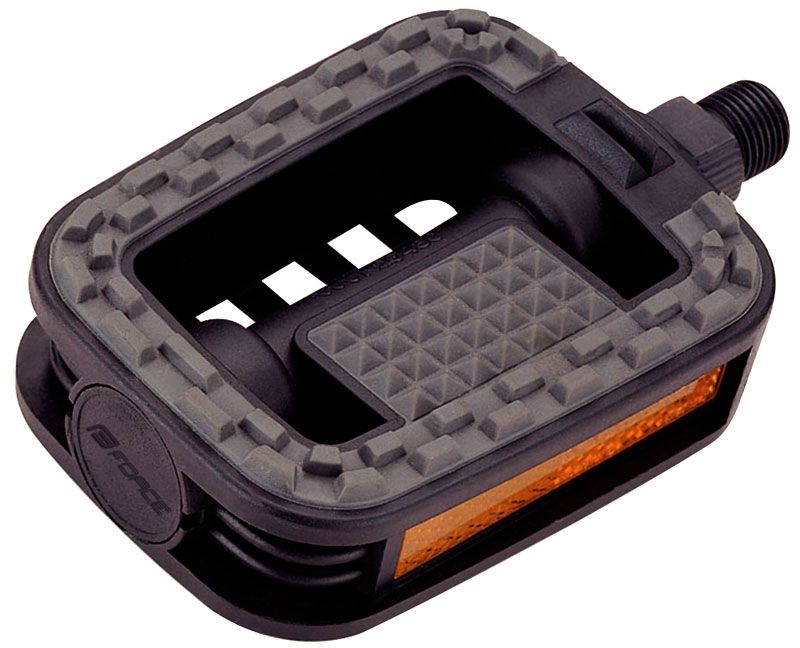 pedály FORCE 807 plast PROTISKLUZ, černo-šedé