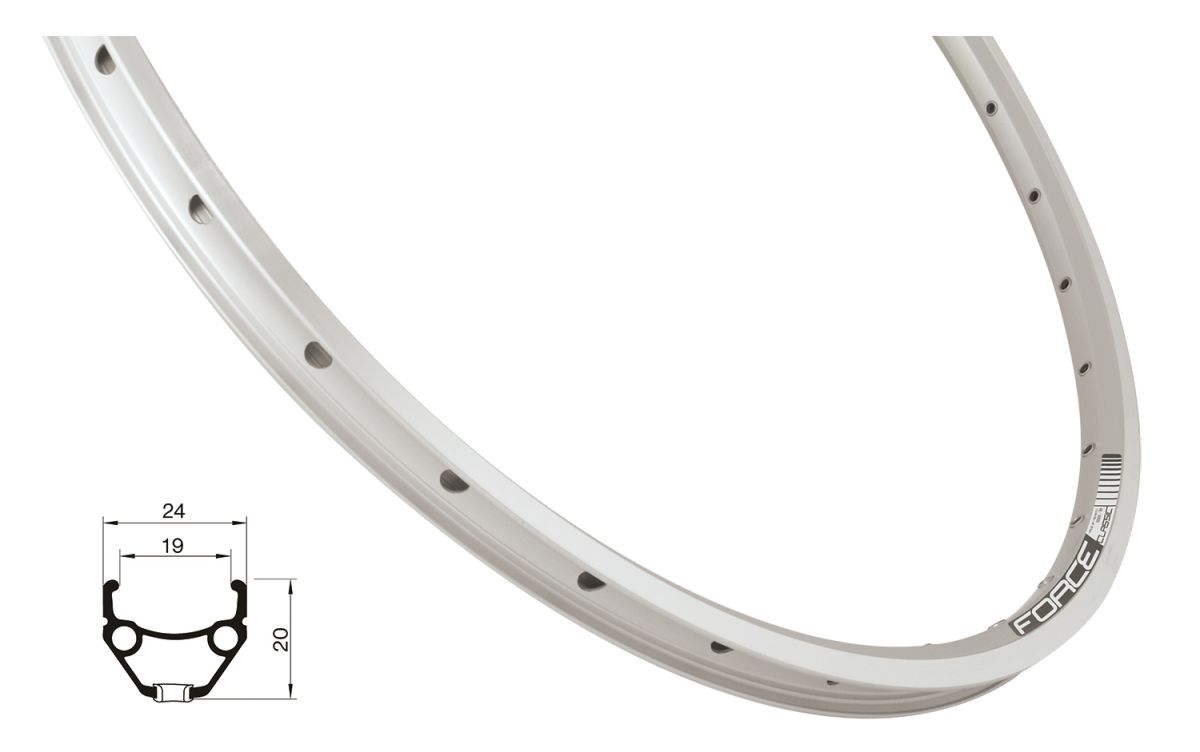 ráfek FORCE CLASSIC 559x19 32děr, stříbrný