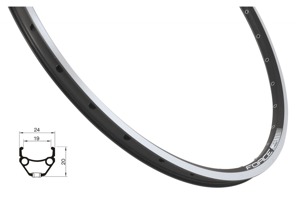 ráfek FORCE CLASSIC 559x19 36děr, černý