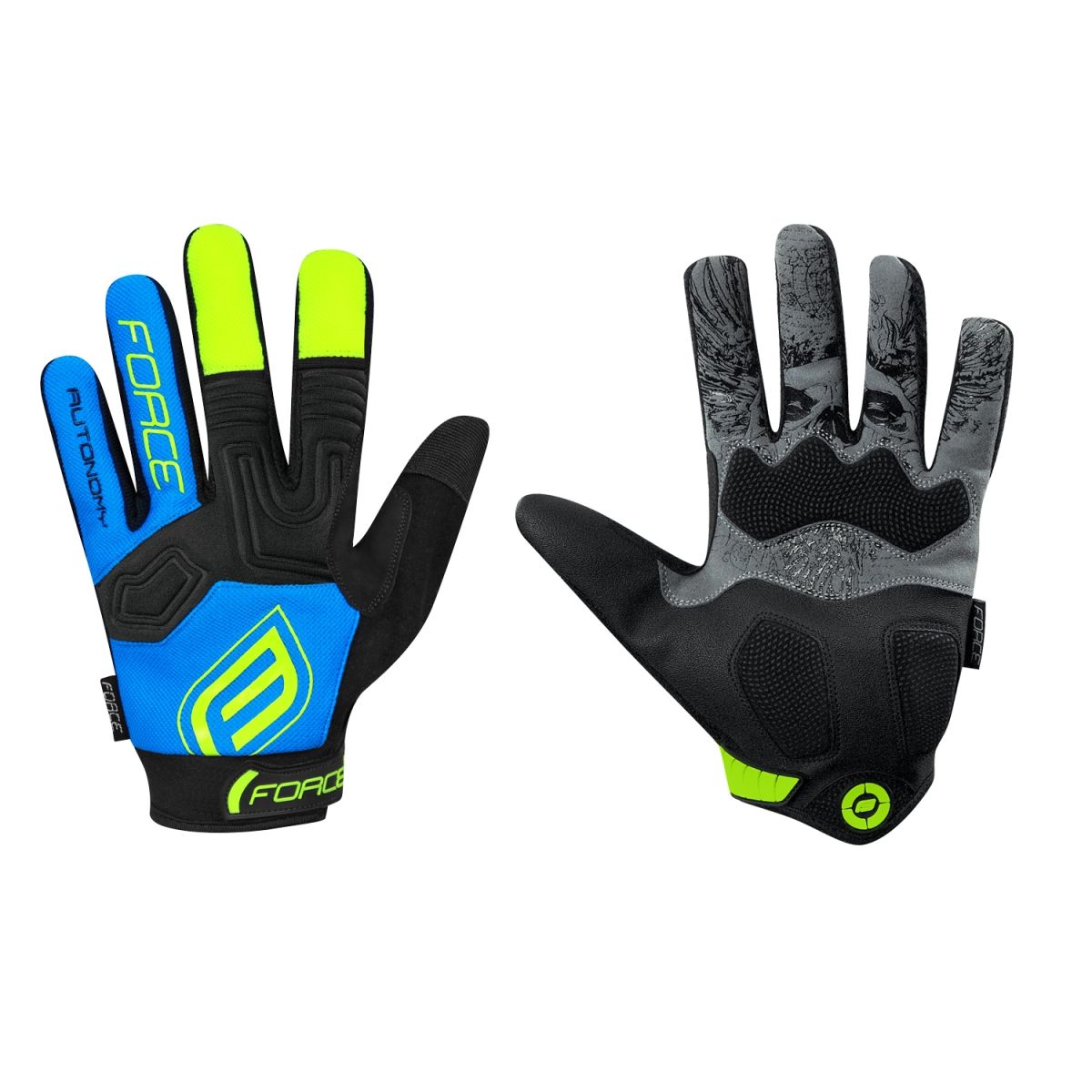 rukavice F MTB AUTONOMY 17 , černo-modré L FORCE
