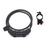 zámek F LUX spirálový kódový 85cm/10mm+držák, črn. FORCE