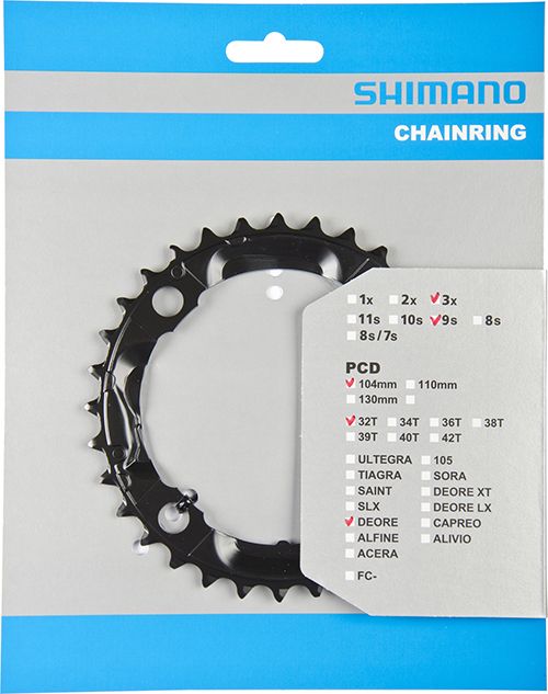 SHIMANO převodník DEORE FCM590 32z, černý rozteč 104mm Y1LD98080 4524667352556