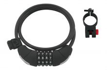 zámek F LUX spirálový kódový 85cm/10mm+držák, črn. FORCE