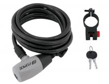 zámek F RON spirálový s držákem 120cm/8mm, černý FORCE