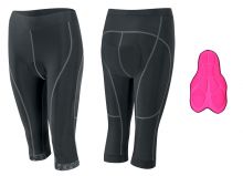 kraťasy F LADY BIKE 3/4 do pasu s vložkou,černé XS FORCE