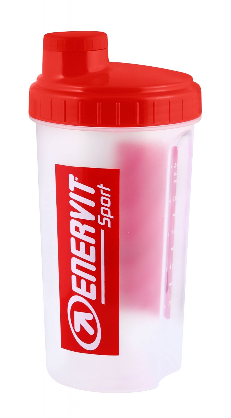 láhev-šejkr ENERVIT 0,7 l, bílý/červený vršek