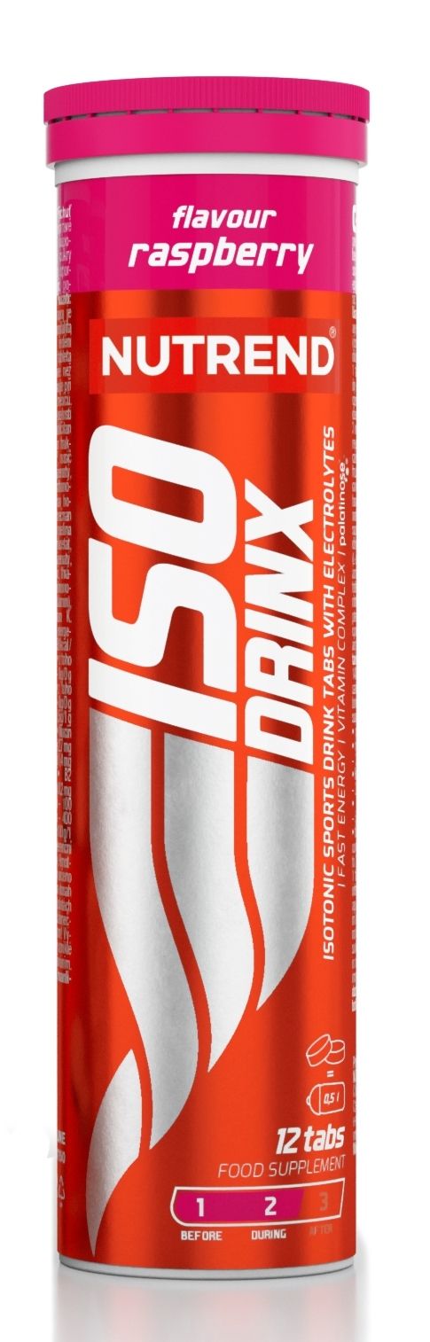 ISODRINX TABS, malina, tuba obsahuje 12 tablet NUTREND