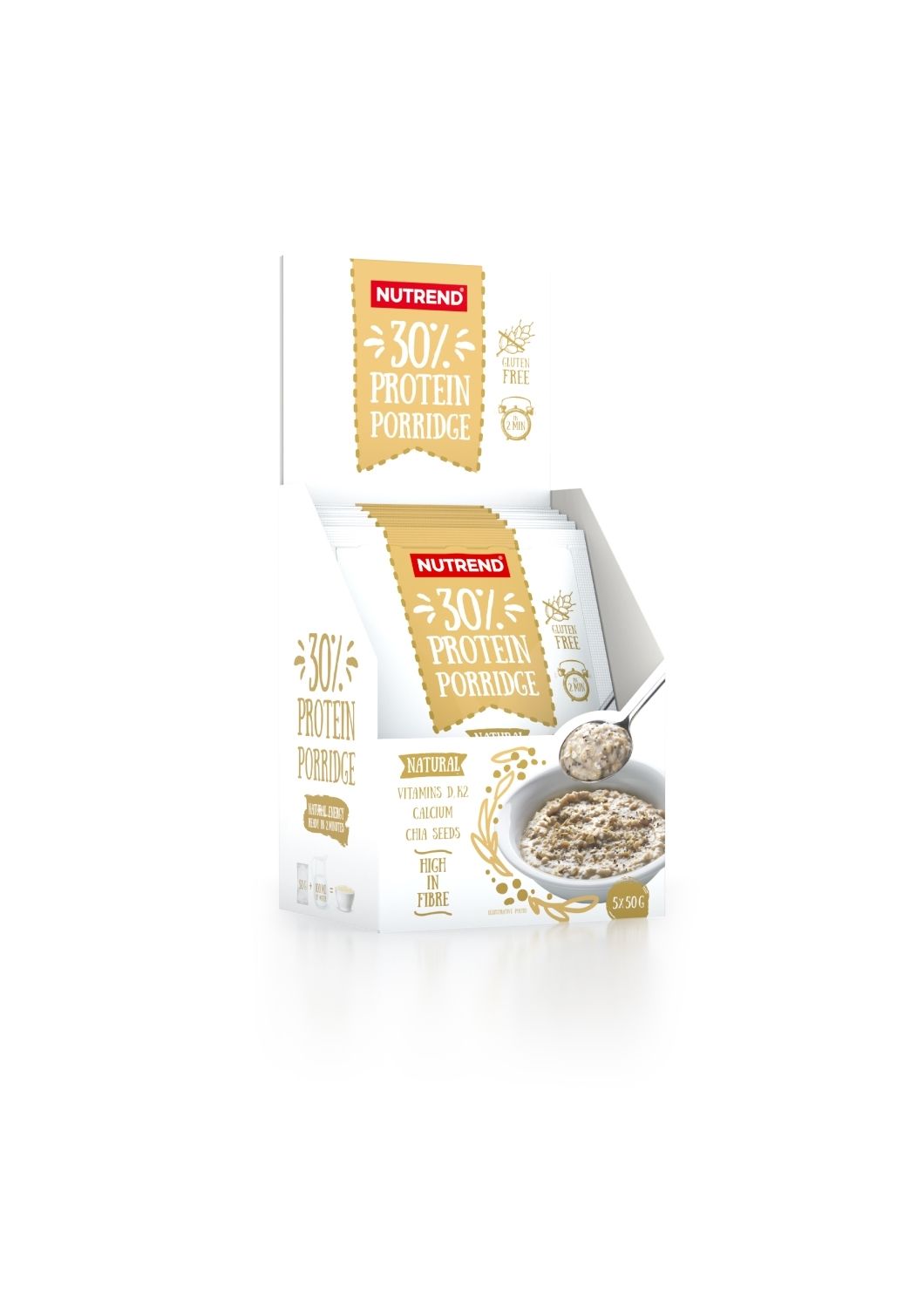 PROTEIN Porridge 5x 50 g natural-bez příchuti NUTREND