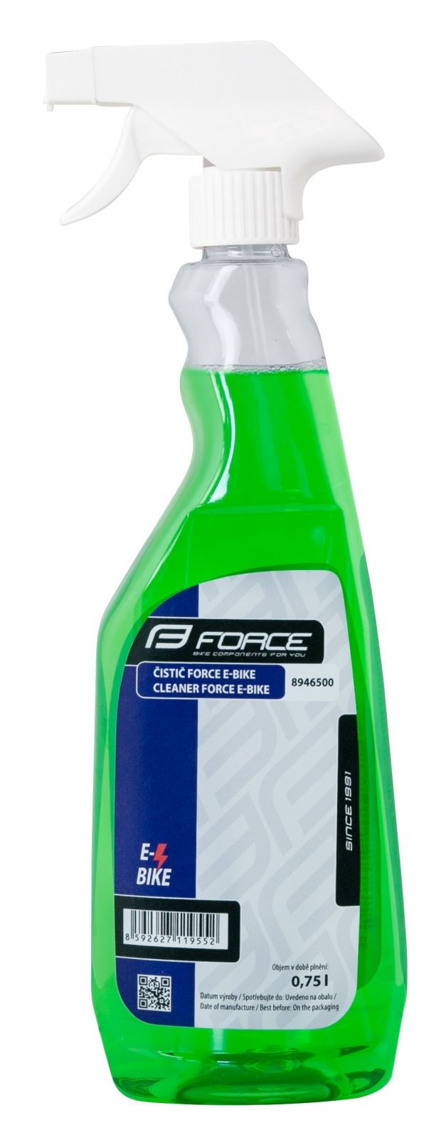 čistič FORCE E-BIKE rozprašovač 750 ml - zelený