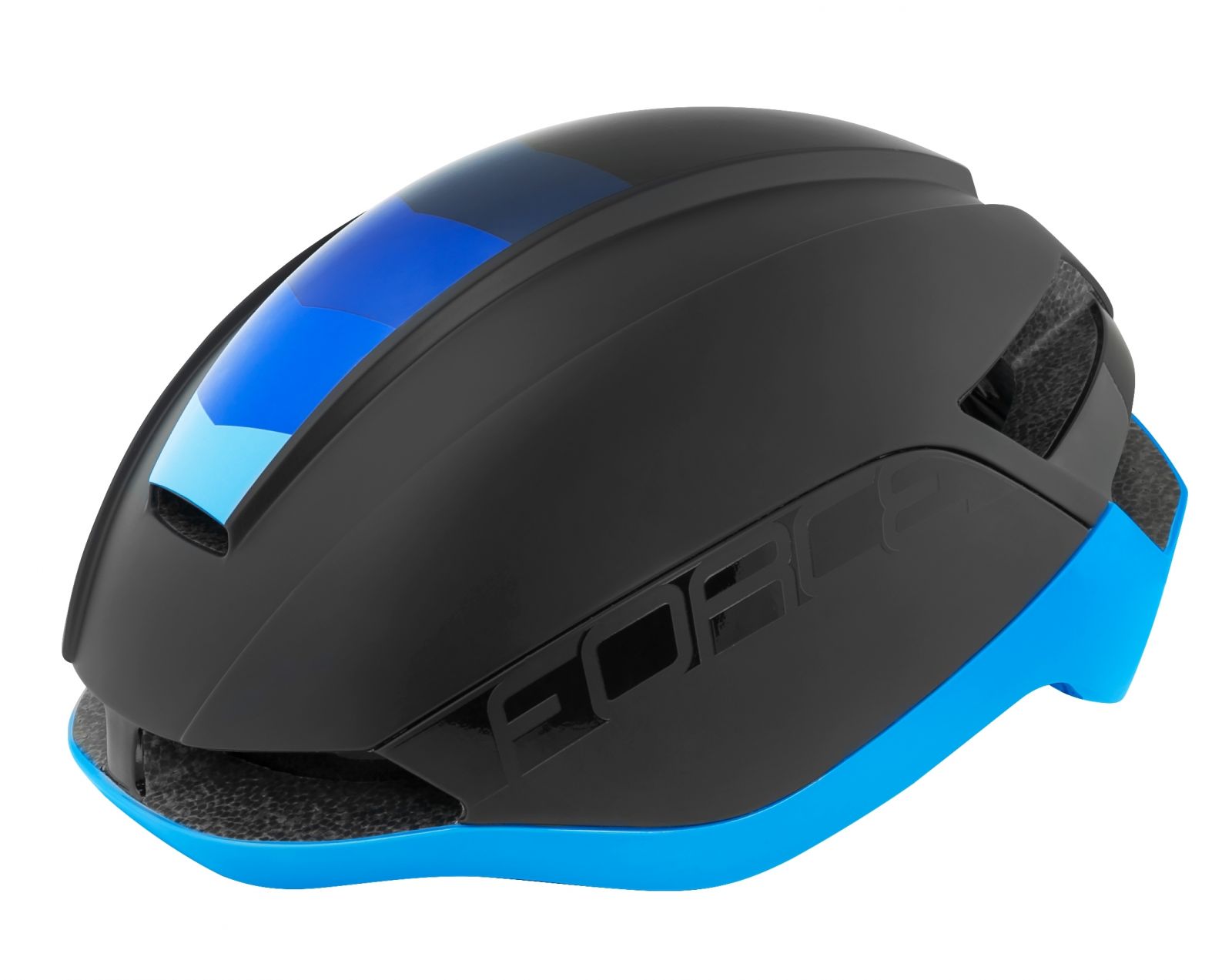 přilba FORCE ORCA, černá mat-modrá, L-XL