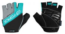 rukavice FORCE RIVAL, černo-tyrkysové S