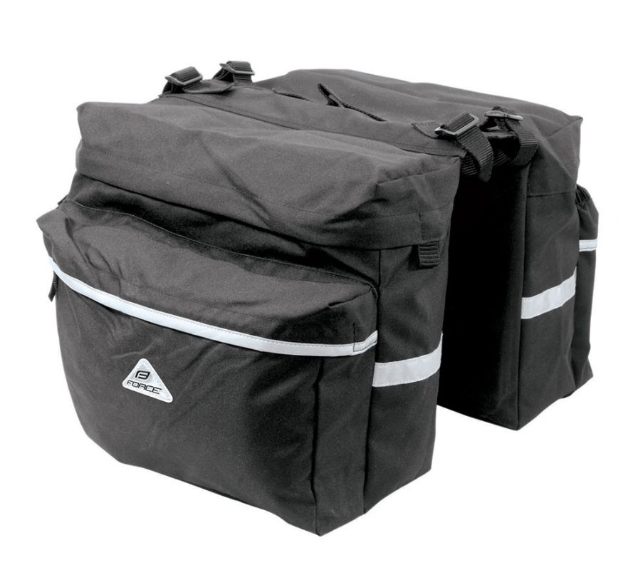 brašna-dvojbrašna zadní FORCE DOUBLE, černá 2x10 l