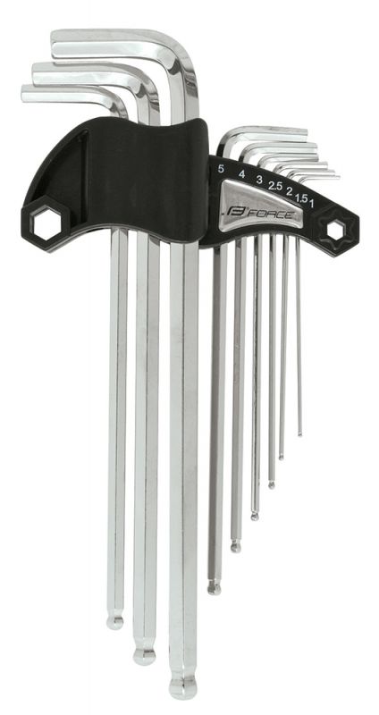 nářadí FORCE sada 9 imbusů 1,5-10 mm, v držáku