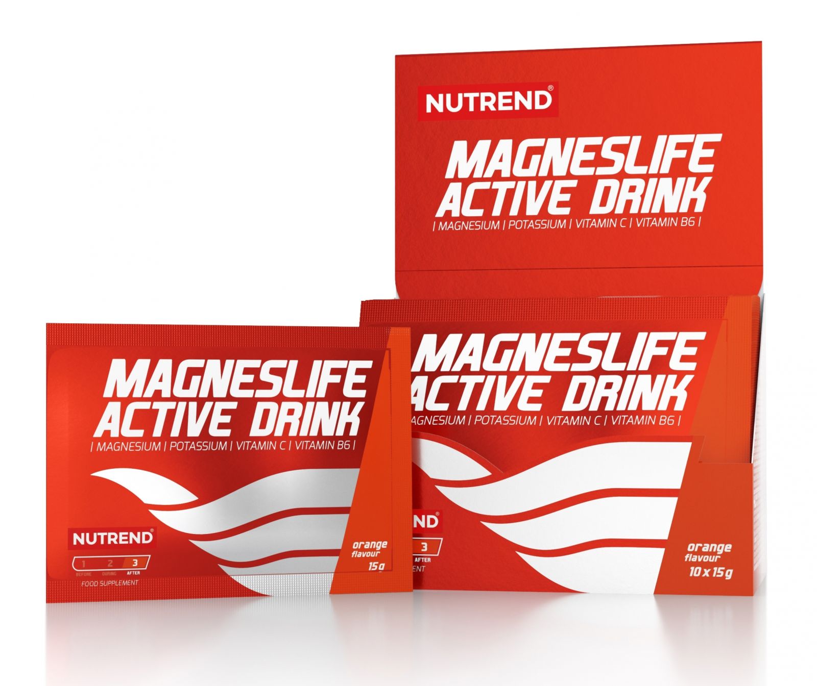 MAGNESLIFE ACTIVE DRINK, 10x 15 g, pomeranč NUTREND