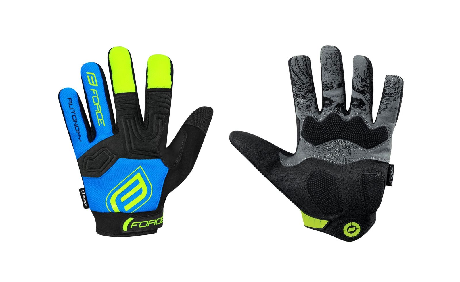 rukavice FORCE KID MTB AUTONOMY, černo-modré XL