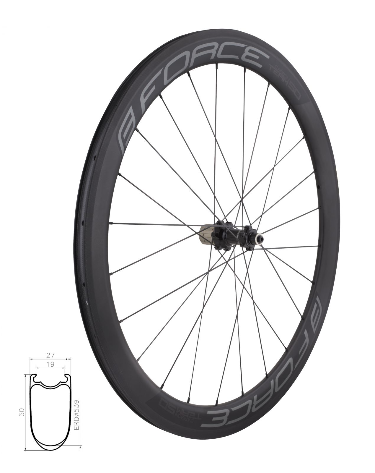 kolo zadní siln. FORCE TEAM SP KARBON 50 plášťové
