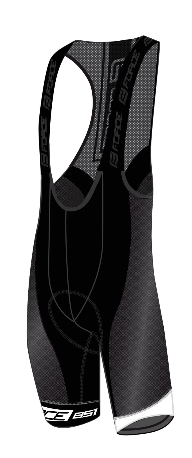 kraťasy F B51 se šráky a vložkou,černo-bílé XL FORCE