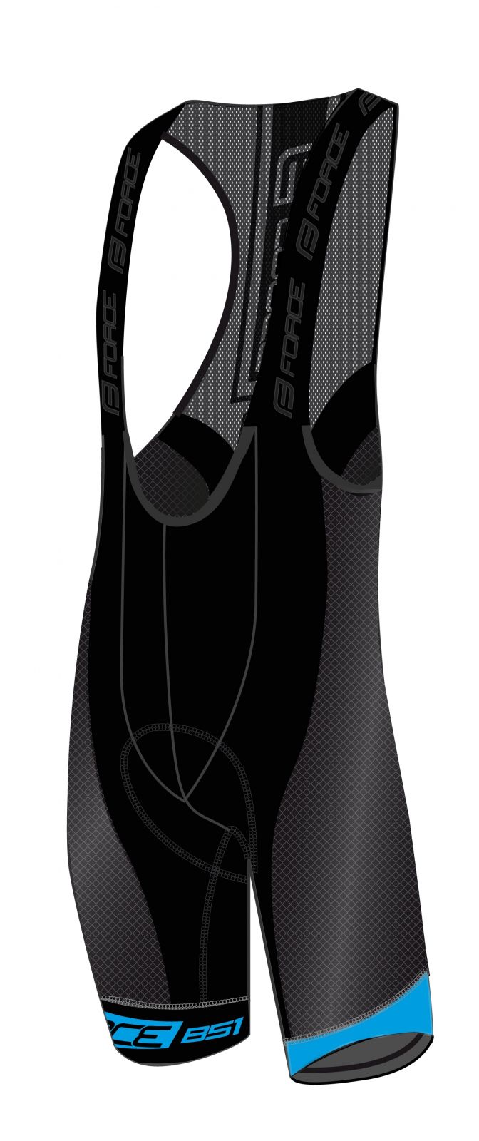 kraťasy F B51 se šráky a vložkou,černo-modré XL FORCE