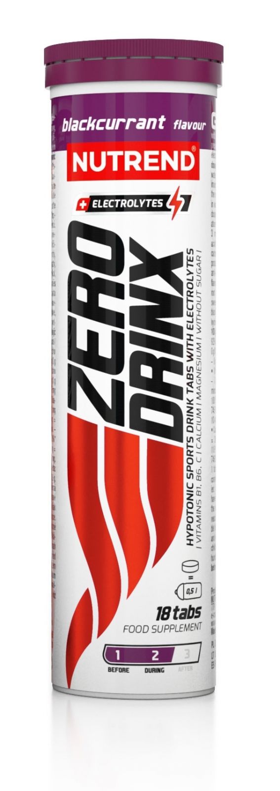 ZERODRINX TABS,černý rybíz,tuba obsahuje 18 tablet NUTREND