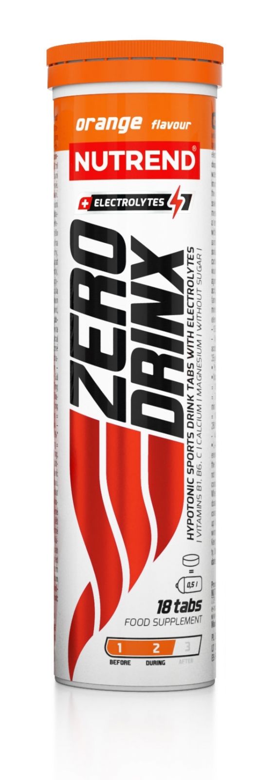 ZERODRINX TABS, pomeranč, tuba obsahuje 18 tablet NUTREND