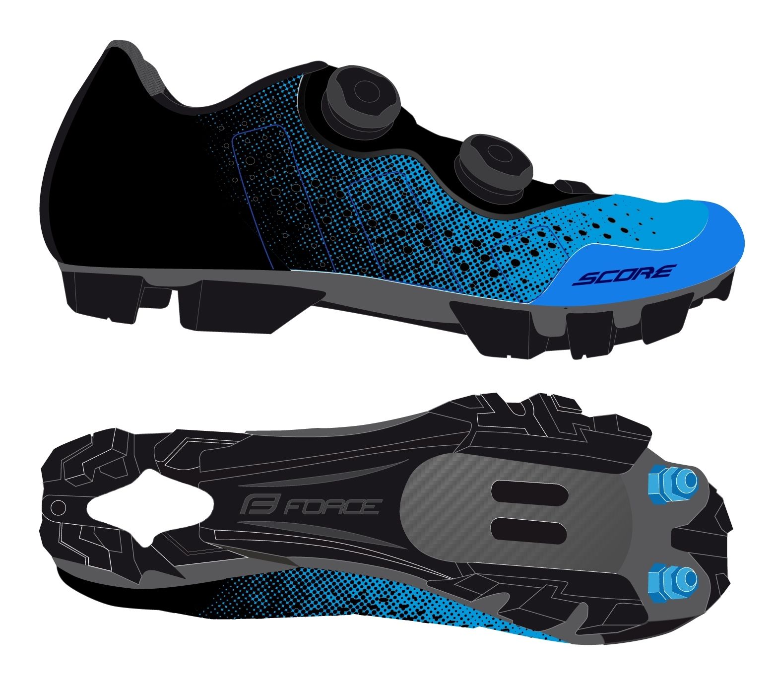 tretry FORCE MTB SCORE, modré 45