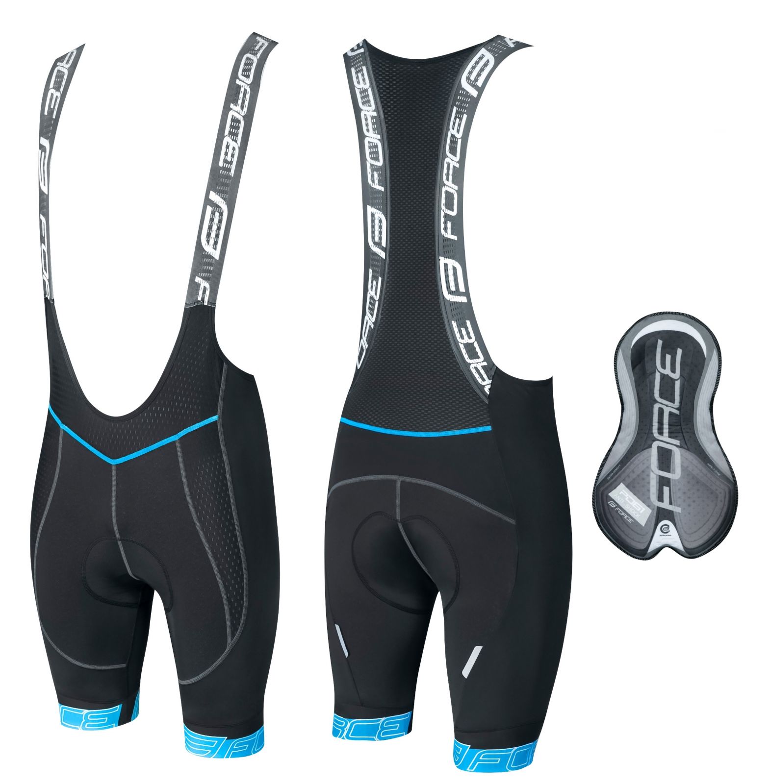 kraťasy F FAME se šráky a vložkou,černo-modré FORCE