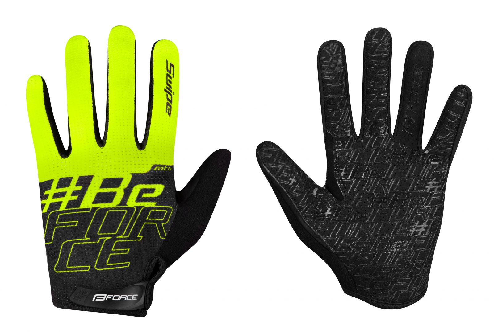 rukavice FORCE MTB SWIPE letní,černo-fluo