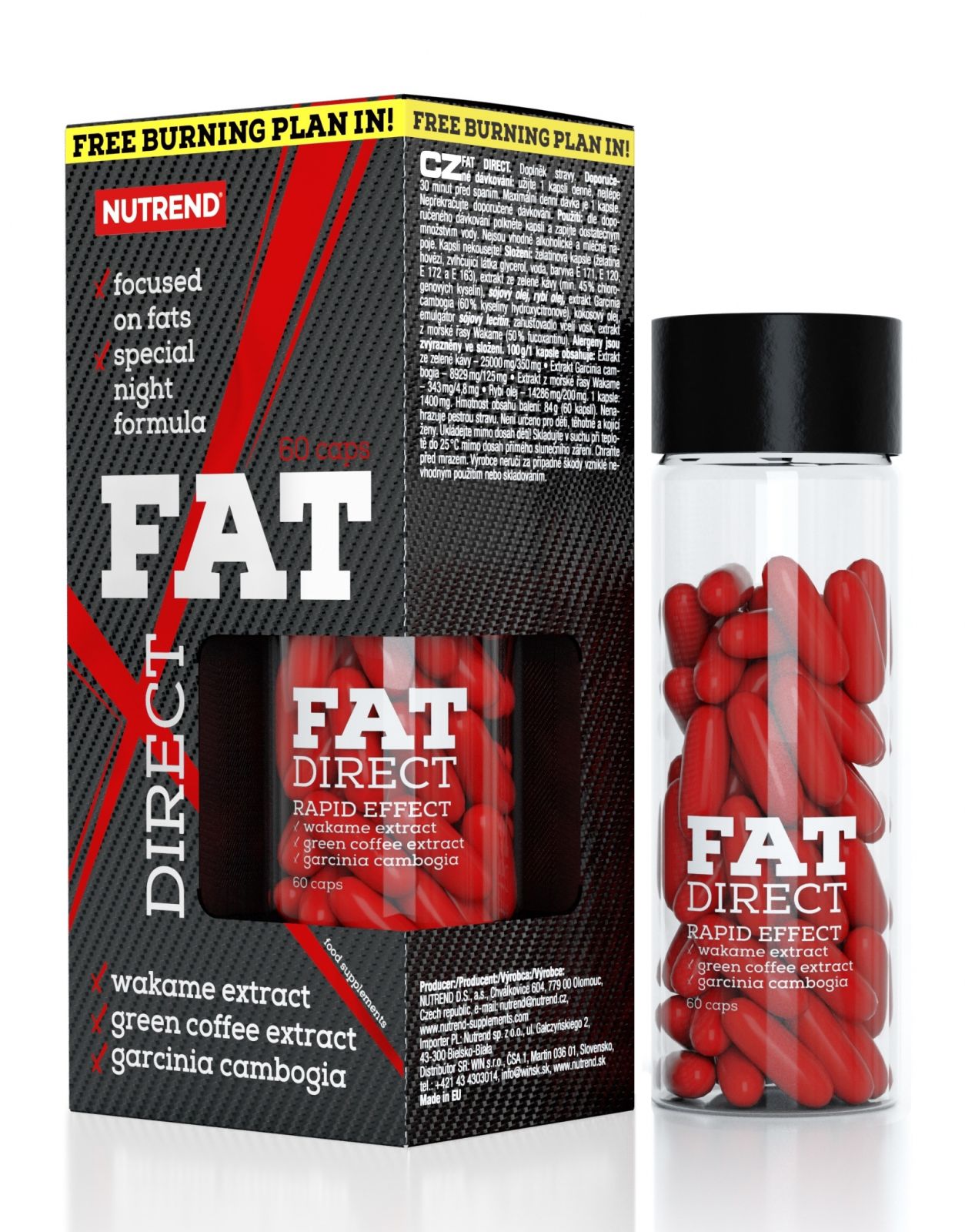 FAT DIRECT, 60 kapslí, bez příchuti NUTREND