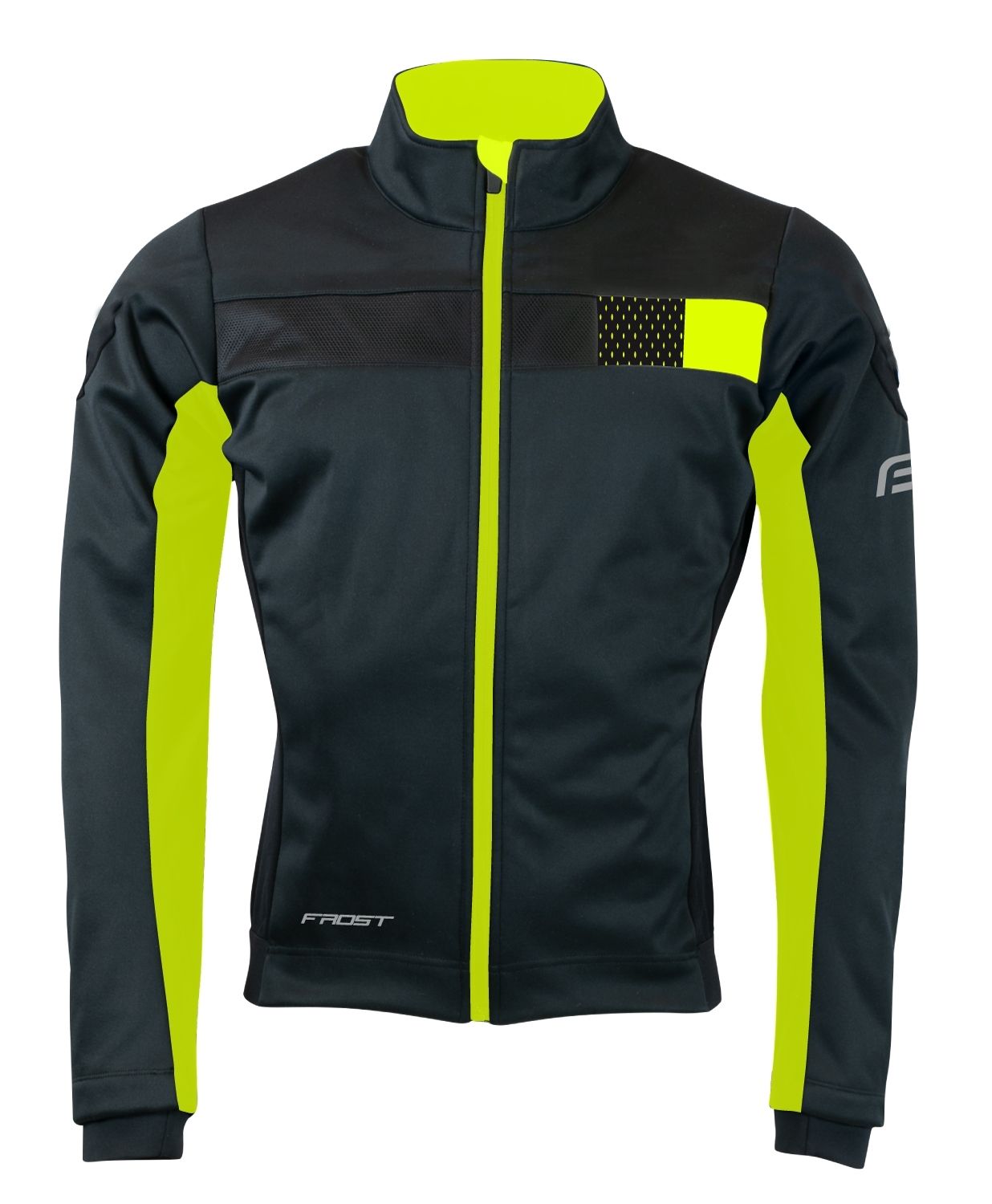 bunda FORCE FROST softshell pánská, černo-fluo L