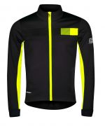 bunda FORCE FROST softshell pánská, černo-fluo L