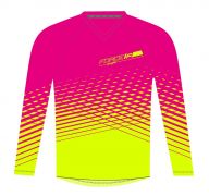 dres F MTB ANGLE dámský dl. rukáv, růžovo-fluo XS FORCE