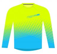 dres FORCE MTB ANGLE dl. rukáv, fluo-modrý L