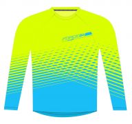 dres FORCE MTB ANGLE dl. rukáv, fluo-modrý XL
