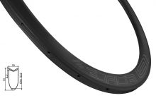 ráfek FORCE siln. plášťový KARBON DISC 40mm, 24děr