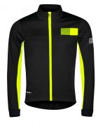 bunda FORCE FROST softshell pánská, černo-fluo XL