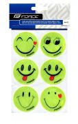 sada nálepek reflexních žlutých FORCE SMILE, 6 ks
