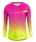 dres F MTB ANGLE dámský dl. rukáv, růžovo-fluo M FORCE