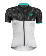 dres F POINTS dámský kr. rukáv,črn-bílo-tyrkys FORCE