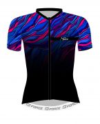 dres F LIFE LADY kr. rukáv, črn-modro-růžový S FORCE