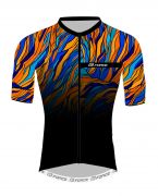 dres F LIFE kr. rukáv, černo-modro-oranžový XL FORCE