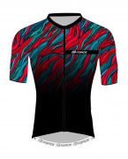 dres F LIFE kr. rukáv, černo-petrolej-červený XL FORCE