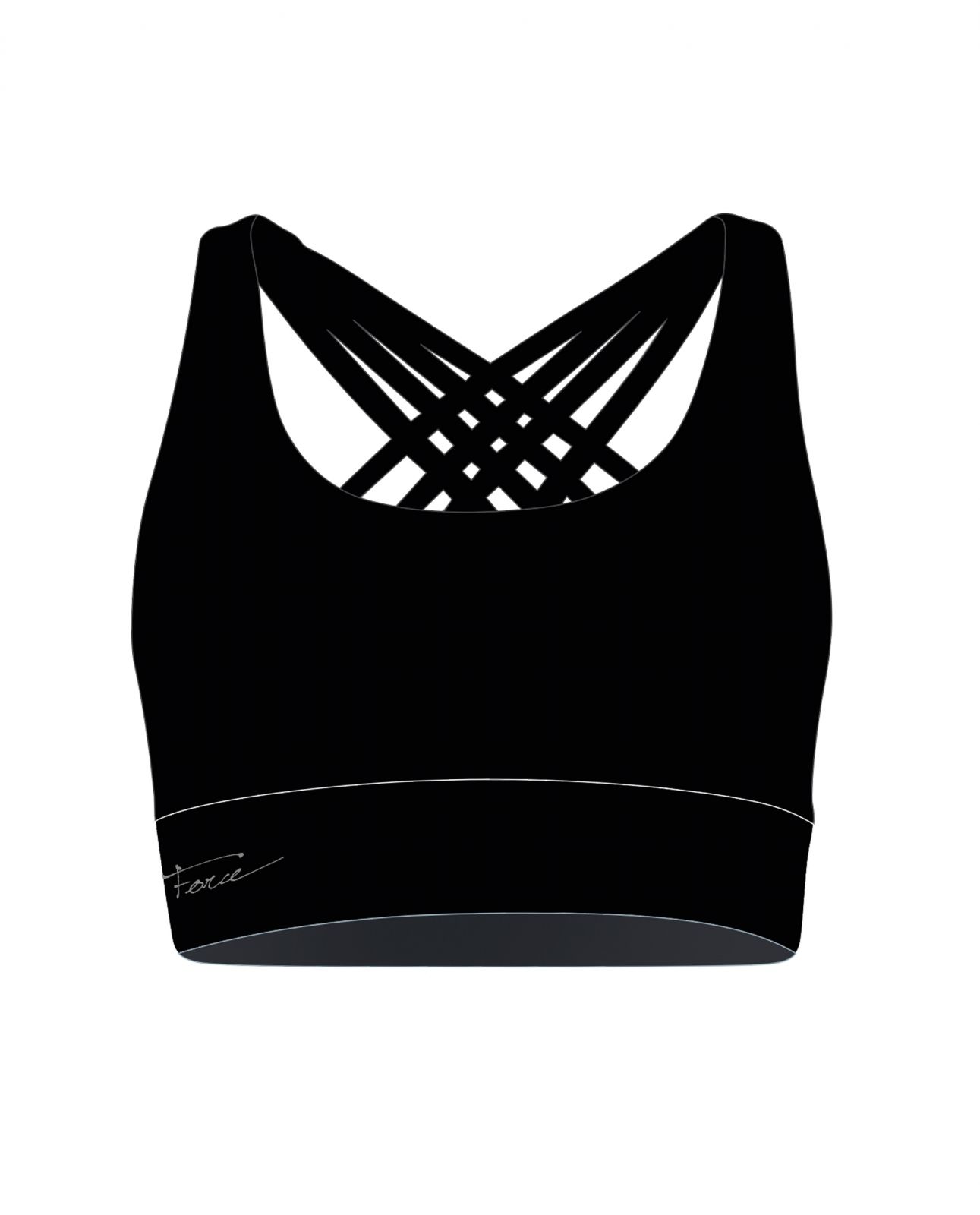 podprsenka sportovní FORCE SIMPLE, černá XL