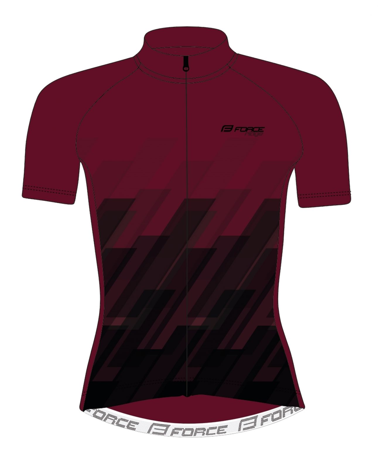 dres F RIDGE LADY kr. rukáv, bordó-černý XL FORCE