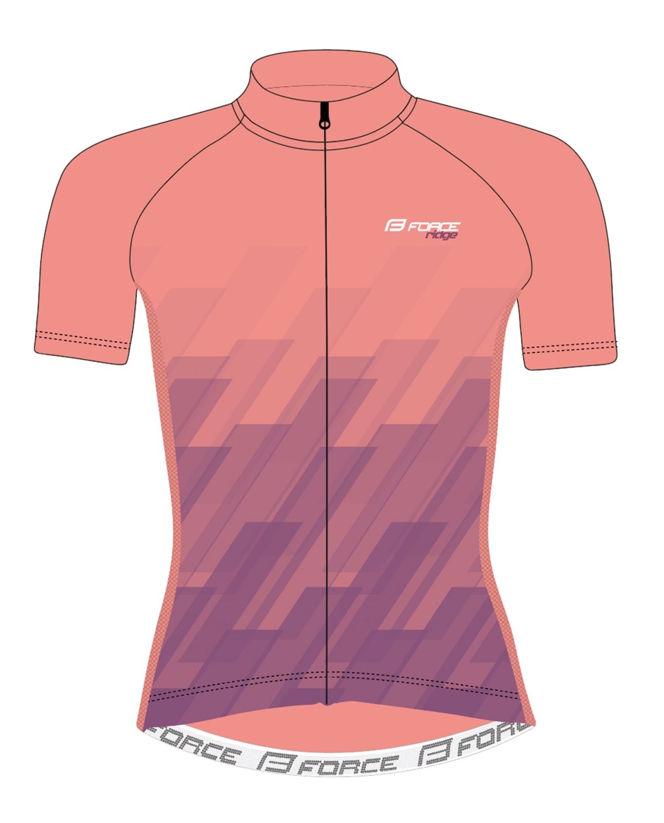 dres F RIDGE LADY kr. rukáv, meruňkovo-fialový XS FORCE