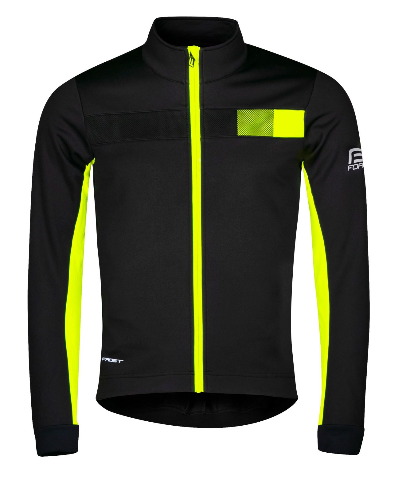 bunda F FROST softshell zimní, černo-fluo XS FORCE