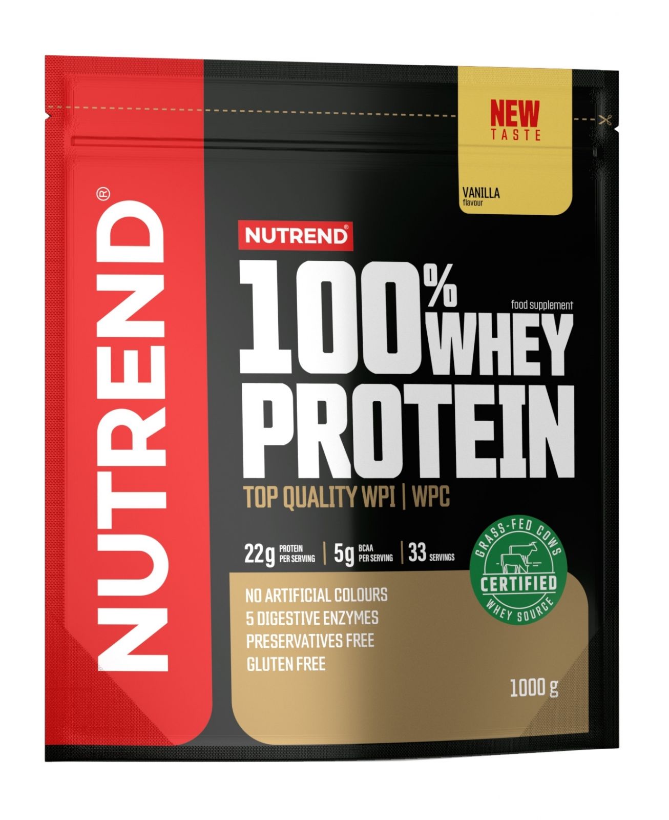 100% WHEY PROTEIN 1000g, sáček, vanilka NUTREND