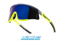 brýle FORCE SONIC šedo-fluo, modro-fial. zrc. sklo