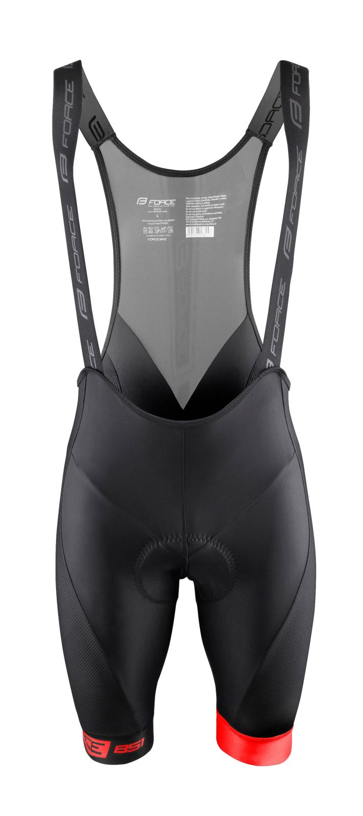 kraťasy F B51 se šráky a vložkou,černo-červené 3XL FORCE