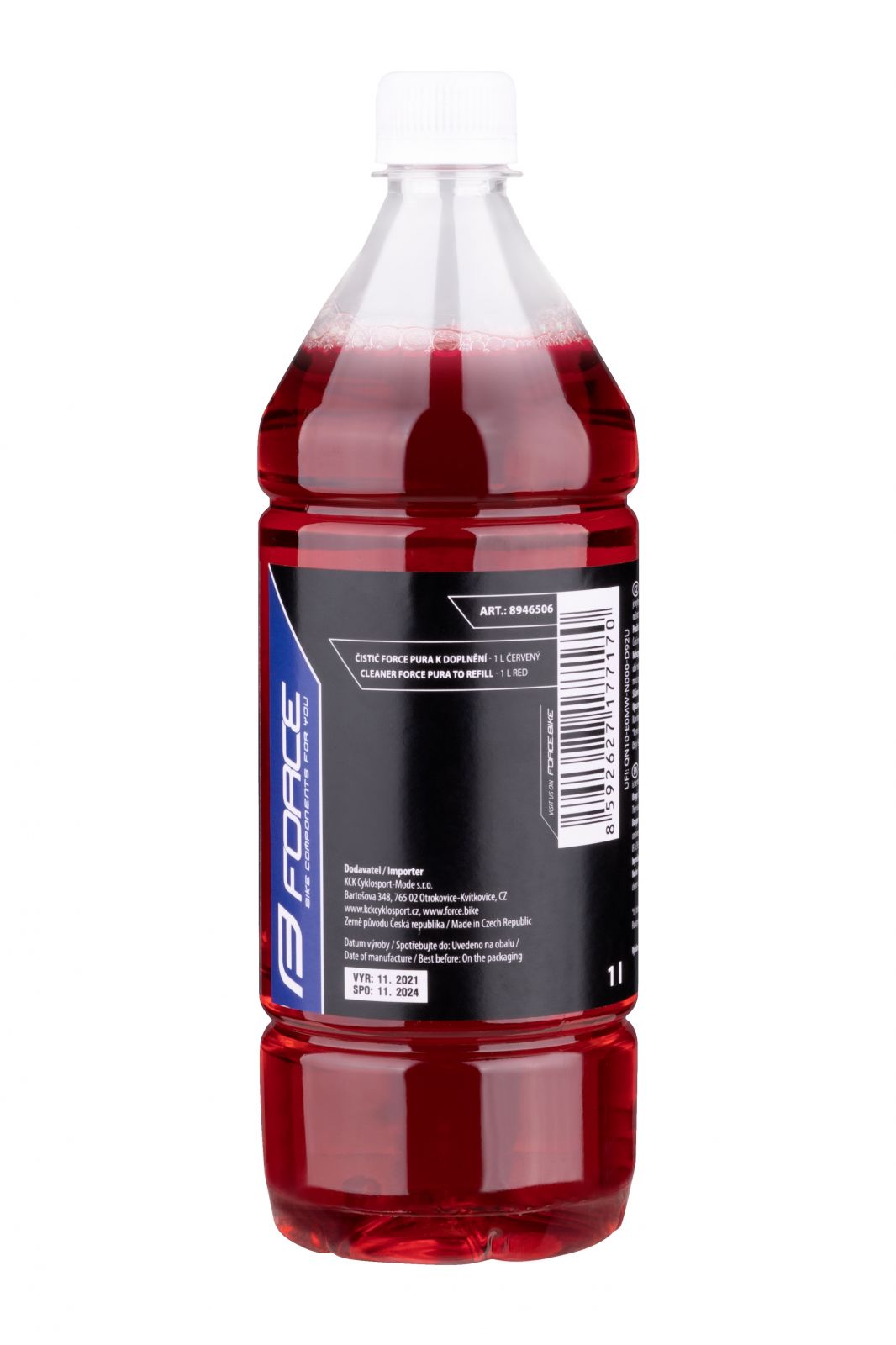 čistič FORCE PURA k doplnění - 1l červený, cherry