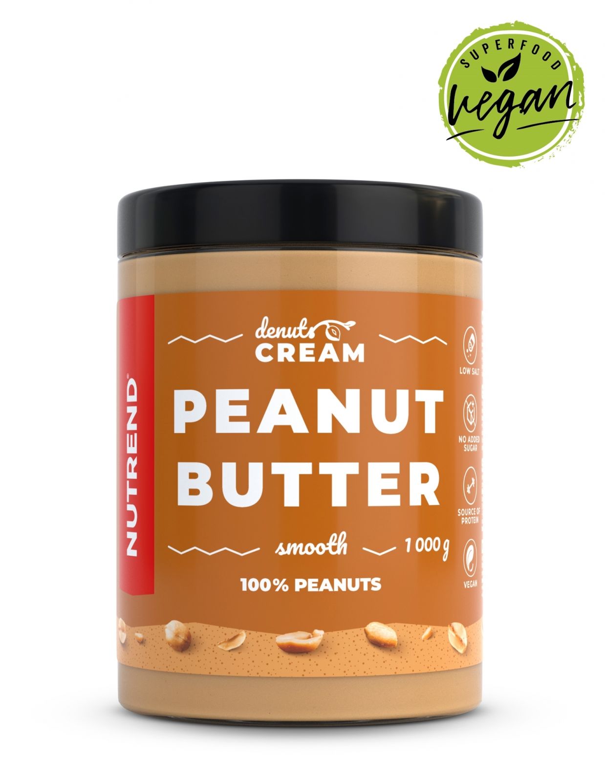 DENUTS CREAM 1000 g, arašídové máslo NUTREND